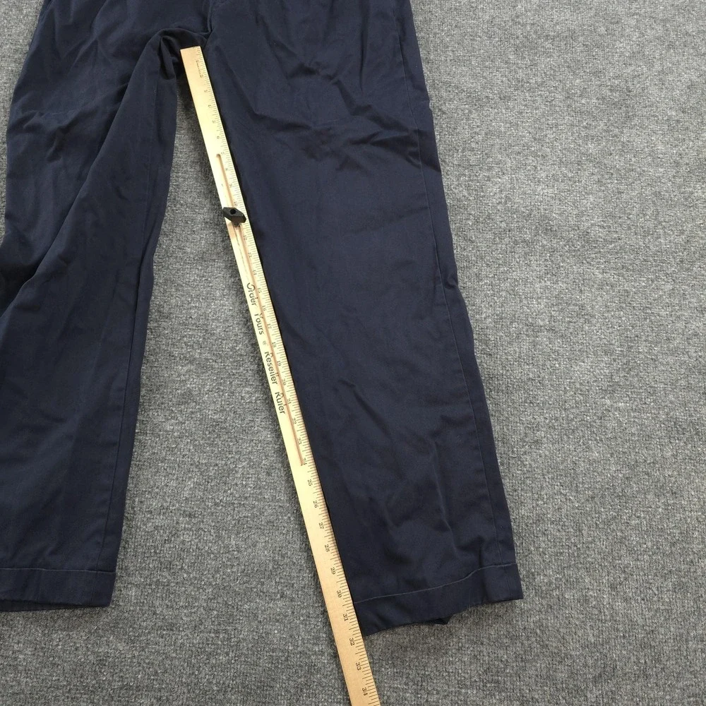 Vintage Polo Ralph Lauren Pants Mens 35x32 Blue Pleated Chino Cotton Dress